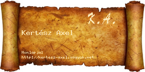 Kertész Axel névjegykártya